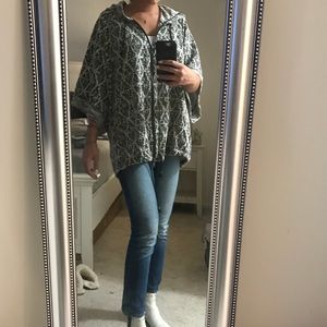 Free People oversized zip up poncho/sweater